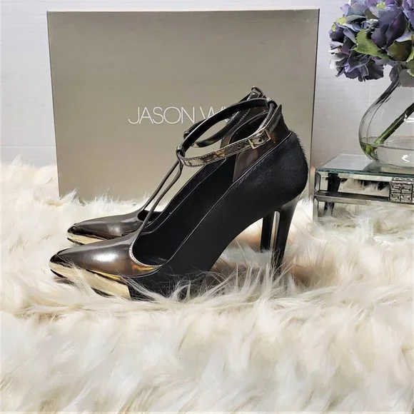 NIB JASON WU Hair-On-Hide Silver Metallic Stiletto, Size 5.5 - Picture 5 of 13